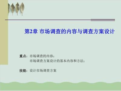 市场调查的内容与方调查方案设计PPT课件( 51页)